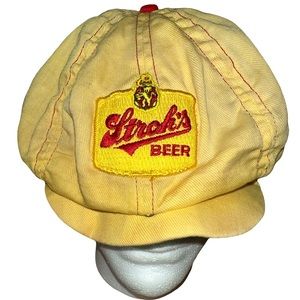 Vintage Swingster Stroh's Beer Flat Newsboy 1970’s Snapback Hat